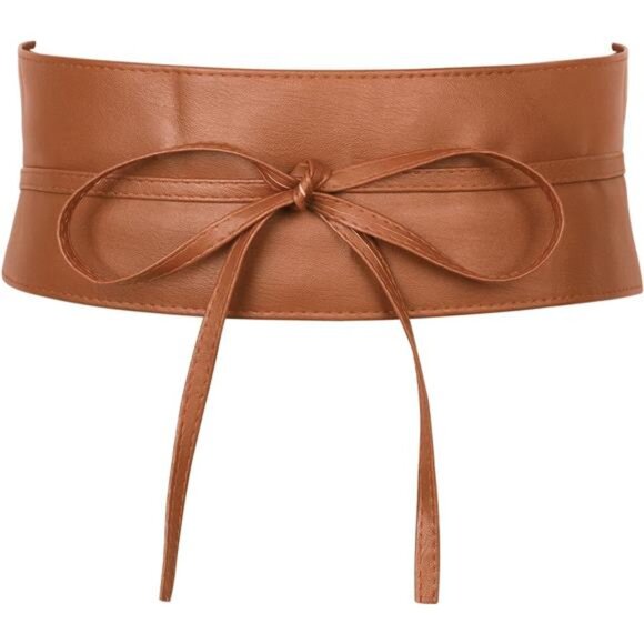 Wide Wrap Around Wristband Belt Camel Brown - Picture 1 of 5